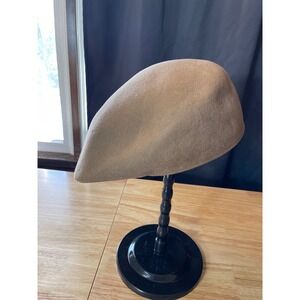 Country Gentleman London Tan 100% Wool Flat Cap Ivy Beret Hat Mens XL Taupe